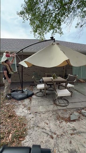 Solar LED Patio Umbrella 🌙 | 10ft Cantilever w/ Lights & 360 Rotation