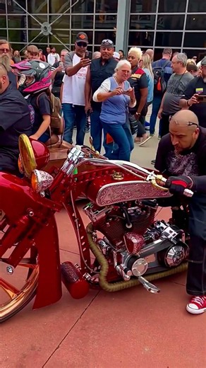 Insane Red Custom Chopper 🔥🏍️