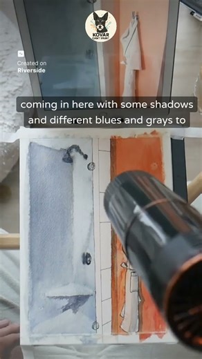 #32 Painting a hotel robe in watercolor using ink & wash — still learning every week.