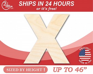 Unfinished Wooden Block Letter X - Craft - From 1" up to 46" DIY - Etsy