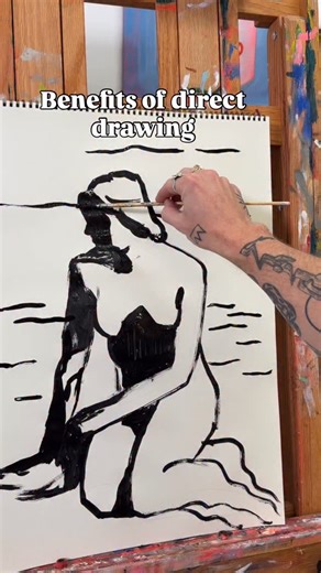 Nicholas Holman on Instagram: "The benefits of direct drawing. . . . . . . . . . . . #art #directdrawing #drawing #blackandwhite #queerartist"