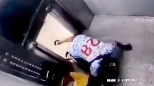 Nightmare moment as man gets feet jammed in elevator shaft