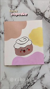 cute cupcake painting🧁💖✨|easy painting ideas for beginners|try this when you're bored|
