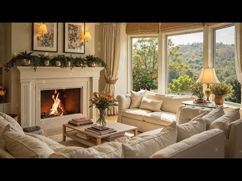🎵 Bright Easter Day Ambience 🐣🌸 Gentle Piano Music 🎶 Cozy Spring Fireplace