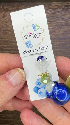 Hop on into the blueberry patch with Deb Floros and our newest bead strand! Find these beads and all you need to create your own earrings on our website. | Jesse James Beads