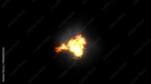 4K Rapid Weapon Discharge with Smoke. Automatic Fire Muzzle Flash Element