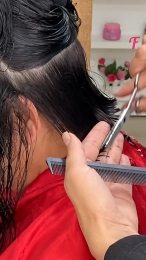 She's getting bangs for the first time and admires herself #FabiosaMakeOver #Fabiosa #bangs hair #bob with bangs | Fabiosa Digest