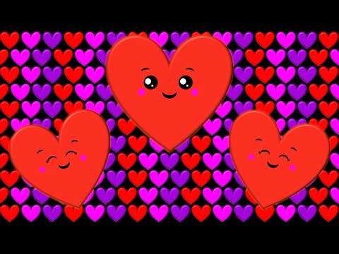 Baby Sensory Video | Hearts 1 | High Contrast Colours, Music and Fun Animation.