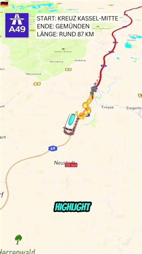 This is the A49 motorway 🚗🗺️ #AutobahnA49 #a49 #Autobahn #Deutschland #Hessen