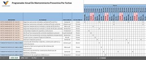 ▷ CRONOGRAMA PLAN DE MANTENIMIENTO PREVENTIVO EN EXCEL