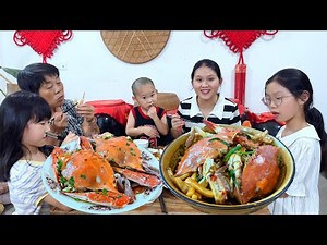 5 swimming crabs,two ways to eat them,the family is very satisfied