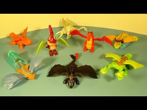 2014 HOW TO TRAIN YOUR DRAGON 2 SET OF 8 McDONALD'S HAPPY MEAL MOVIE COLLECTION VIDEO REVIEW