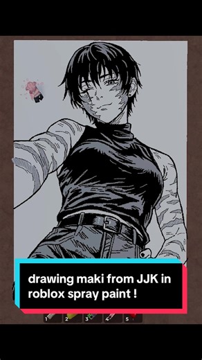 drawing maki zenin from jujutsu kaisen in roblox spray paint !!! i was inspired by a kirara image with this pose so i decided to do my own spin on it :) . . . . . . . . . . . . . . . . . . #roblox #jjk #jujutsukaisen #maki #digitalart