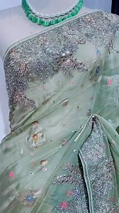 “Pure tissue embroidery with gota patti party wear saree “ Plz contact us for more information. | Ruby's Collection