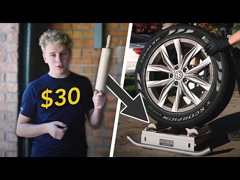 Wheel detailing stand built with ROLLING PINS! ($30 DIY)