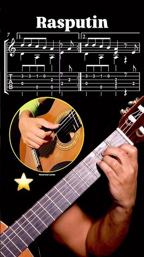 🎸 Rasputin (Boney M) - Easy Guitar Tutorial #shorts