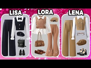 Lisa 💗 vs Lena 💙 vs Lora 💜 | Ultimate Fashion Choice Challenge 👗✨💄#lena #lisa #lisaorlena