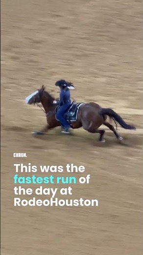 Watch the fastest barrel racing run of the day at RodeoHouston