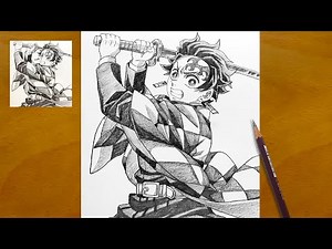 How to Draw Tanjiro from Demon Slayer || Anime Drawing