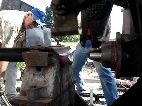 cable tool drilling-bit dressing closeup