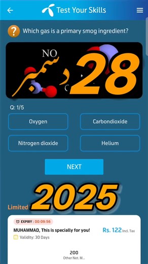 Which gas is a primary smog ingredient? | My Telenor Today Questions | Telenor Questions Today