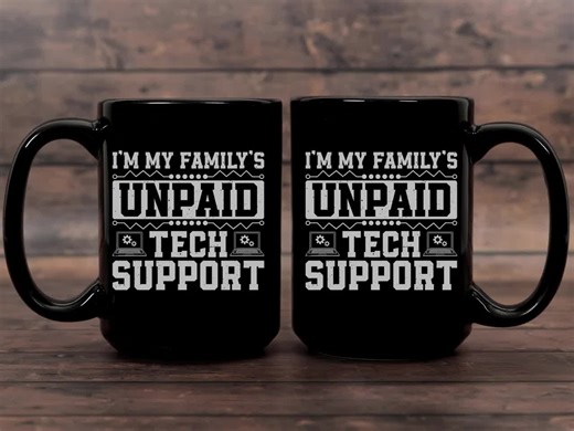 Funny Tech Support Mug, Family IT Expert Coffee Cup