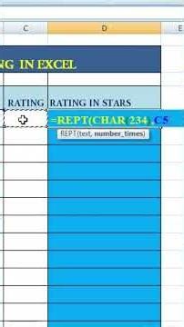 "star" rating in excel
