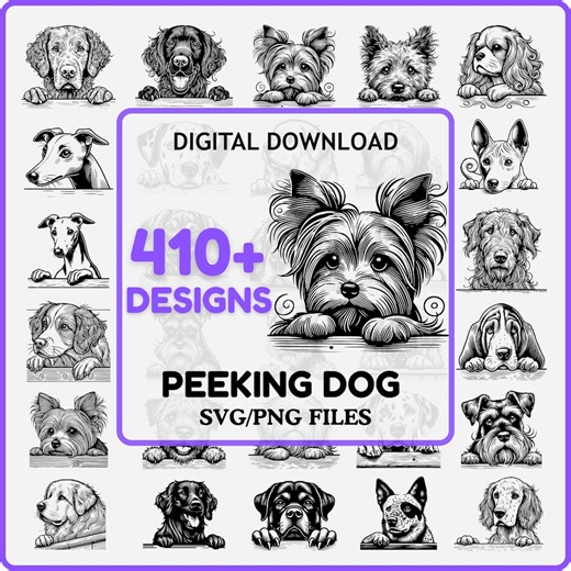 Peeking Dogs SVG Bundle | Complete Breeds Collection (digital Download) - Etsy