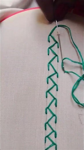 very easy and simple border design 🔥 for beginners ❤️‍🔥 needle work embroidery