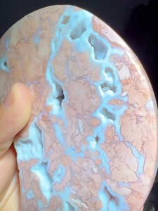 Pink agate moon with shiny geodes and pretty pink flowers | Rock's Rock Store