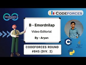 B - Emordnilap | Codeforces Round #845 (Div. 2) | Codeforces | DCC NIT-A