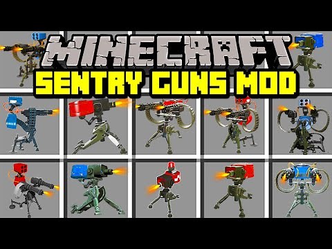 Minecraft SENTRY GUNS MOD! | BUILD SENTRY GUNS TO FIGHT ZOMBIE APOCALYPSE! | Modded Mini-Game