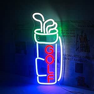 Horseneon Golf Neon Sign for Wall Decor, Golf Neon Led Sign, Creative Neon Lights Signs with USB Powered for Golf Club, Backdrop Lights, Wall Hanging Decor