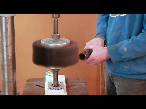 Sanding Metal with the B 12 Brush Head on the NEW Large Drill Press Adapter
