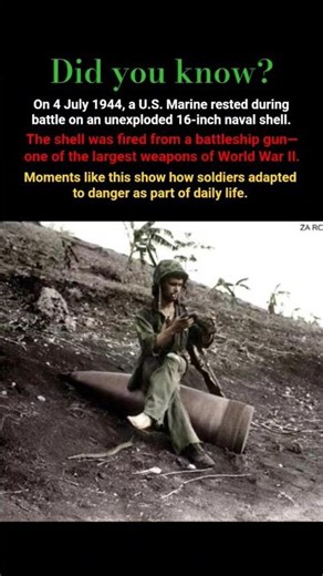 Did You Know? A Marine Rested on a Live 16-Inch Battleship Shell in WWII #ww2