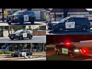 CHP Dodge Charger, Ford Explorer & Chevy Tahoe Responding Code 3 *New Siren*