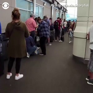 10K views · 86 reactions | Stranded passengers snaked around Denver International Airport on Sunday as Southwest Airlines canceled dozens of flights. The airline blamed “disruptive weather” and air traffic control issues for cancellations affecting passengers nationwide. | CBS Evening News | Facebook