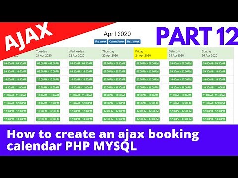 How create an ajax booking calendar in PHP and Mysql and Jquery