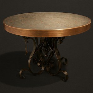 Hammered Copper Dining Table | Flower of Life Design, Forged Iron Base - Etsy