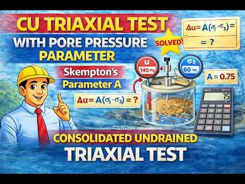 CU Triaxial Test Numericals with Pore Pressure Parameter A Explained | Step-by-Step | Soil Mechanics
