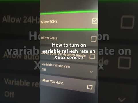 How to turn on variable refresh rate on Xbox series x