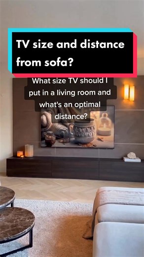 TV minimal/optimal distance #tvsizetodistancecalculator #interiordesigntips #homerenovation #livingroominspo #tvwalldesign @Architecture A/Milica Rankovic