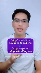 13K views · 386 reactions | 'stop' + infinitive VS. 'stop' + gerund #English #englishlearning #englishlanguage #englishvocabulary #englishgrammar #englishonline #englishtips | Learn English with Mac | Facebook
