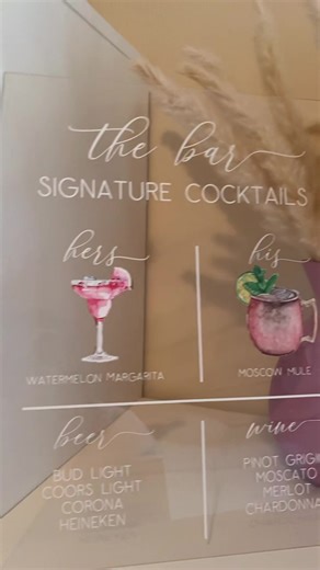DIY Acrylic Wedding Bar Sign Tutorial