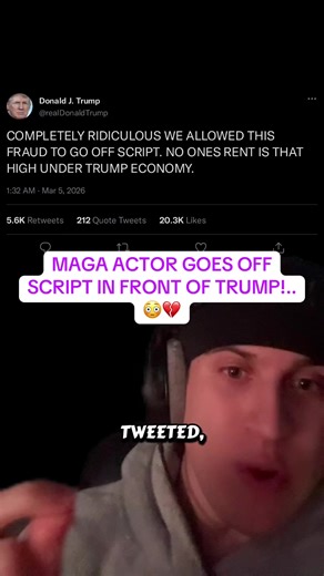 MAGA ACTOR GOES OFF SCRIPT IN FRONT OF TRUMP!.. 😳💔#maga #trump #kamala #biden