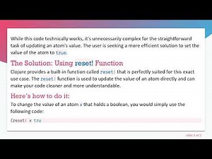 How to Efficiently Set an Atom's Value to true in Clojure