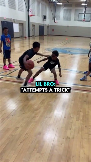 That crossover had big bro slipping #basketball #siblings #shorts