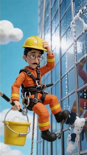 Window cleaner fail on skyscraper Mr Neat #animation #comedy #windowcleaning