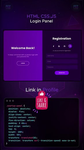 Modern Login Panel with HTML, CSS & JS