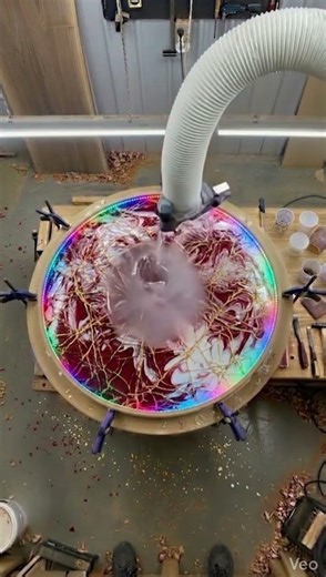 Stunning Shattered Glass & Resin Table with LED Lights #resinart #diy #wood#tablemesa#tablefullofjoy